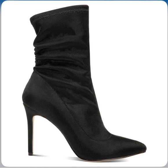 New! Badgley Mischka Mesh Ronnie Shimmer ankle Booties Dress heels